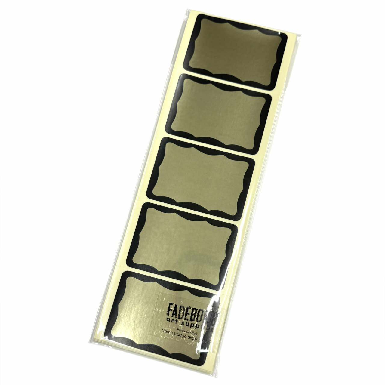 【単色100枚セット】FADEBOMB-Metallic-Border Name Badge Label ラベル シール 100枚セット/名札ラベル宛名シール【メール便OK】 3