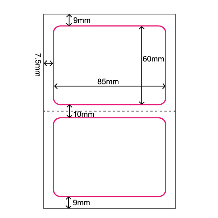 【100枚セット】FADEBOMB Printable Name Badge Label 【Plain 無地 2面 ハガキサイズ】名札シール/宛名ラベル【メール便OK】