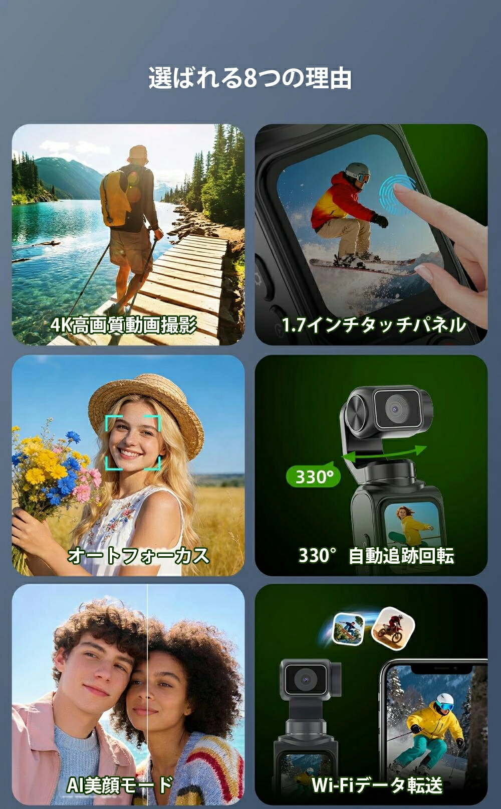 【2026新登場】タッチパネル搭載 Vlogカメラ 4K 6400万画素 高画質 手ぶれ補正 自...