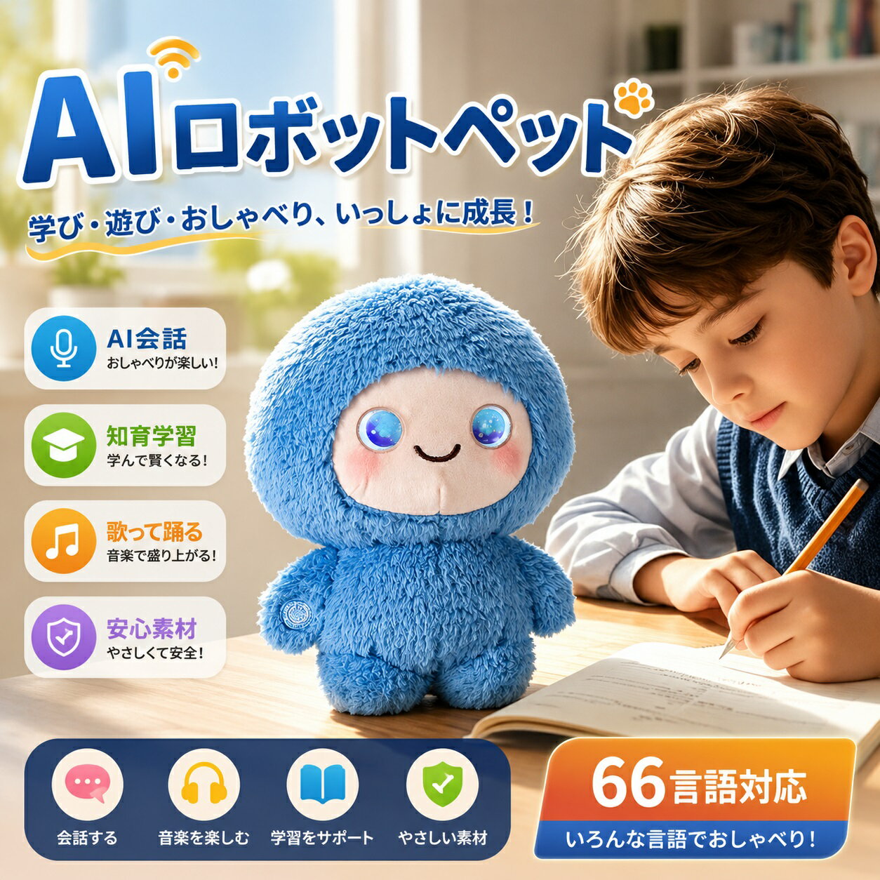 樂天商城 - 【月額無料・2026最新モデル】AIペット ロボットペット ChatGPT対応 しゃべるぬいぐるみ 電子ペット スマホ連動 66言語対応 手のひらサイズ 知育玩具 英語学習 癒しグッズ 子供 大人 一人暮らし 誕生日 クリスマス プレゼント