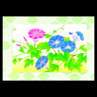 メッセージカード ホワイトデー 母の日 父の日 花 ギフト こどもの日 端午の節句 名刺サイズ ミニ カード 和風 あさがお AGM-1204 封筒付 新生活 ...