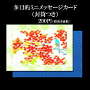 メッセージカード ホワイトデー 母の日 父の日 花 ギフト 名刺サイズ ミニ 和風 秋【ミニカード AGM-1206 紅葉(もみじ)小鳥】七五三 敬老の日 新米 葡萄 梨 秋の実り 結婚祝い 贈り物 多目的 和紙 封筒付 無料 モミジ ポストカード 和紙 イラスト 多目的 福井朝日堂 京都