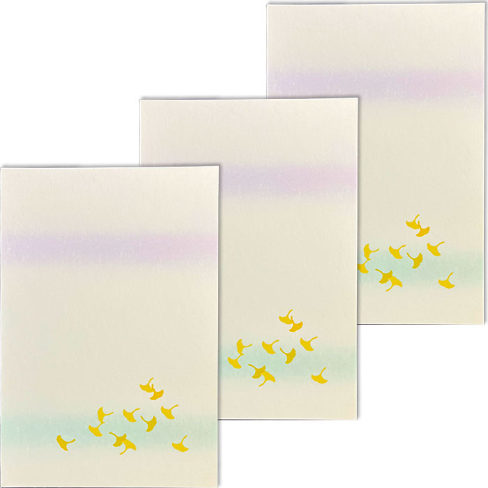 はがき 秋 イチョウ 銀杏 ポストカード 絵葉書 秋草 新作 花 和風 紅葉 季節【花もよう FPR-1009 いちょう3枚入り】イラスト 落ち葉 和紙 挨拶状 敬老の日 秋の実り お歳暮 お礼 喪中 ハガキ 引っ越し 四季 出産 結婚 内祝い 退職 転勤 事務所移転 福井朝日堂 京都