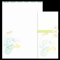 レターセット 秋 手紙 【和紙 便箋 秋草】和柄 挨拶状 七五三 敬老の日 新米 葡萄 梨 秋の実り 入学祝い お返し 出産 結婚 内祝い お礼状 京都 福井朝日堂製