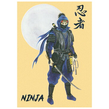 クリスマスカード 和風 【F25-856】忍者 ninja 海外向け グリーティングカード 多目的 メッセージカード 和紙 冬 福井朝日堂