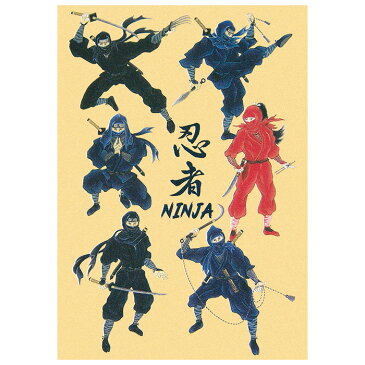 クリスマスカード 和風 【F25-857】忍者 くのいち ninja 海外向け グリーティングカード 多目的 メッセージカード 和紙 冬 福井朝日堂