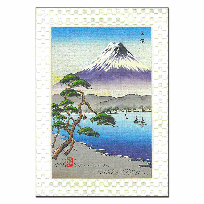 グリーティングカードカード 和風 クリスマスカード【FC20-424】世界遺産 富士山 三保の松原 風景画 和紙 イラスト メッセージカード 多目的 バースデーカード ウェディングカード ポストカード 結婚 婚礼 福井朝日堂 京都 ニューイヤーカード 春節 旧正月 バレンタイン