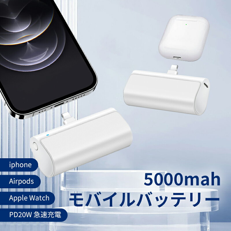 モバイルバッテリー 超小型 軽量 iPhone対応【20W急