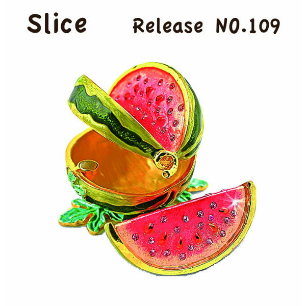 【送料込みの価格でお求めやすく】slice　すいか/ジュエリーボックス/トリンケットボックス/プチギフト/プレゼント/インテリア雑貨/小物入れ/アクセサリー入れ/ノベルティ/artform/夏のインテリアグッズ/雑貨/ハンドメイドのオブジェ 1