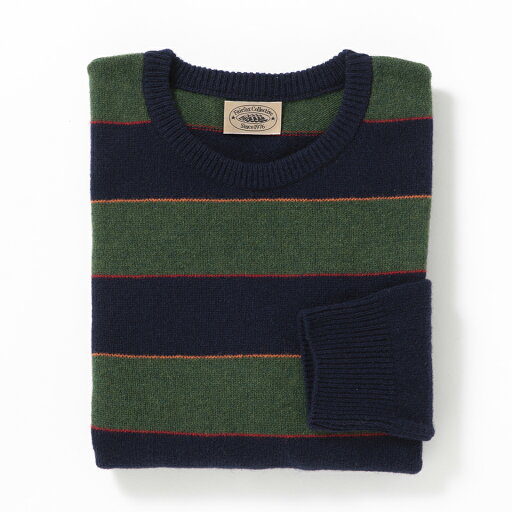 Regimental Stripe Sweater 795050211: Green Regimental Stripe Sweater 795050211: Green