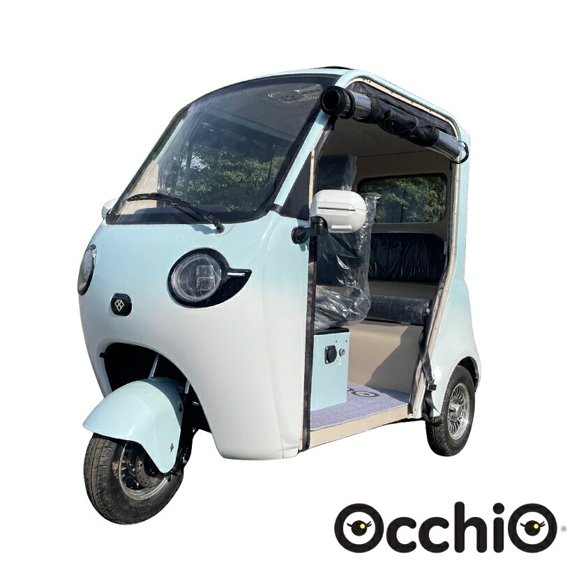 【R9.1月入荷、予約】EVトゥクトゥク＜オッチ＞ EV TUK TUK 側車二輪 走行65km 最高速45km/h程度 公道走行可能 屋根付き 坂OK マイクロカー 超小型モビリティー 小型 ev 2 人 乗り 3人乗り 色：ブルー・ホワイト