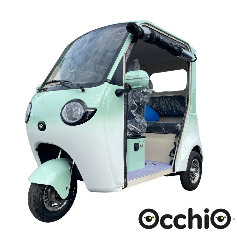 【即納】EVトゥクトゥク＜オッチ＞ EV TUK TUK 側車二輪 走行65km 最高速45km/h程度 公道走行可能 屋根付き 坂OK マイクロカー 超小型モビリティー 小型 ev 2 人 乗り 3人乗り 色：ブルー・ホワイト