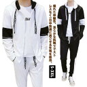 セットアップ メンズ フード付き ジャージ 長袖 薄手 春 夏 秋 上下セット ジップアップパーカー スウェット ウエストゴム スポーツウェア 秋物 春物 おし...