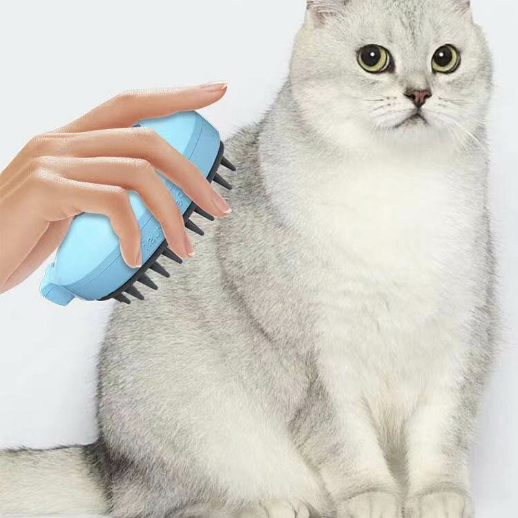 蒸し猫ブラシ 猫蒸しブラシ 猫スプレーマッサージコーム スチーム付き 電動 抜け毛...