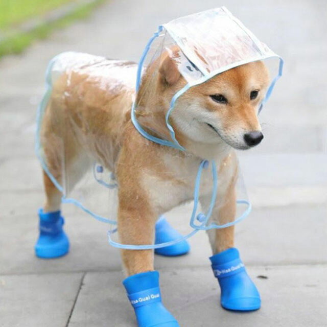 犬用透明レインコート 大型犬 犬服 レインポンチョ ペット服 レインウェア 中型犬 ...