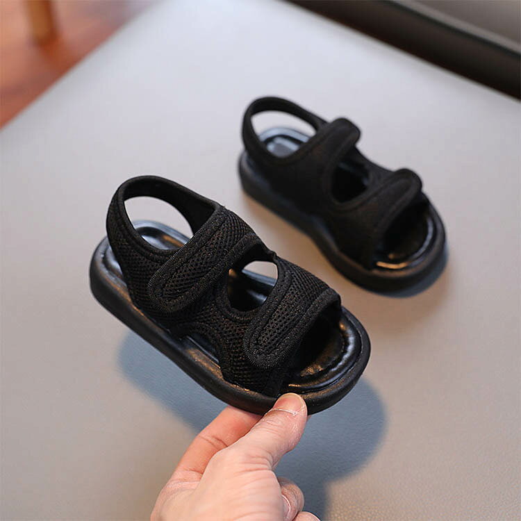 Sandalias Deportes Escuela Desplazamientos Niños 14cm Fácil de Usar Antideslizante 18cm Sandalias para Niños Niños Sandalias Ligeras Niños 13cm Zapatos para Niños 15cm 16cm 17cm Bebé 19cm Malla de Velcro Ir al Jardín de Infantes Niñas — vista 3