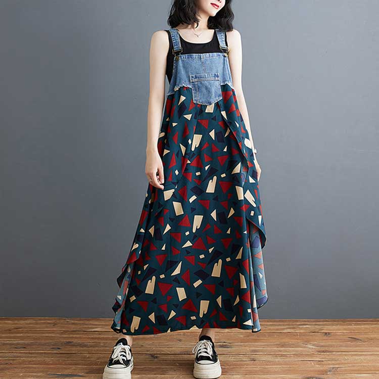 選べる20タイプ ロング デニムサロペット 夏 ロングワンピース ワンピース サロペット 春 秋 切り返しデザイン デニム ワンピ ロング丈 レディース ゆったり 選べる20タイプ 楽ちん 体型カバー マタニティ カジュアル 40代 50代