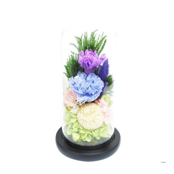 お供えガラスドームアレンジメント プリザーブドフラワー 天音