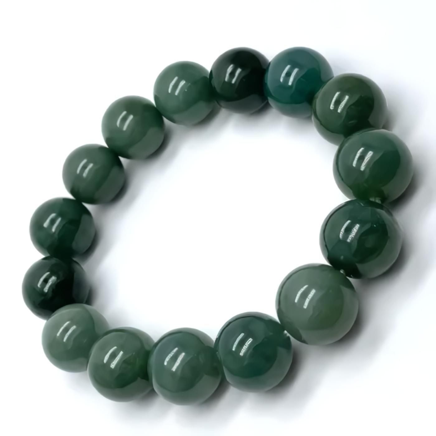 パワーストーン ブレスレット 天然石 翡翠 ミャンマー産 13mm ハンドメイド アクセサリー プレゼント 女性 男性 ギフト 運気 幸運 オリジナル メンズ レディース(4)