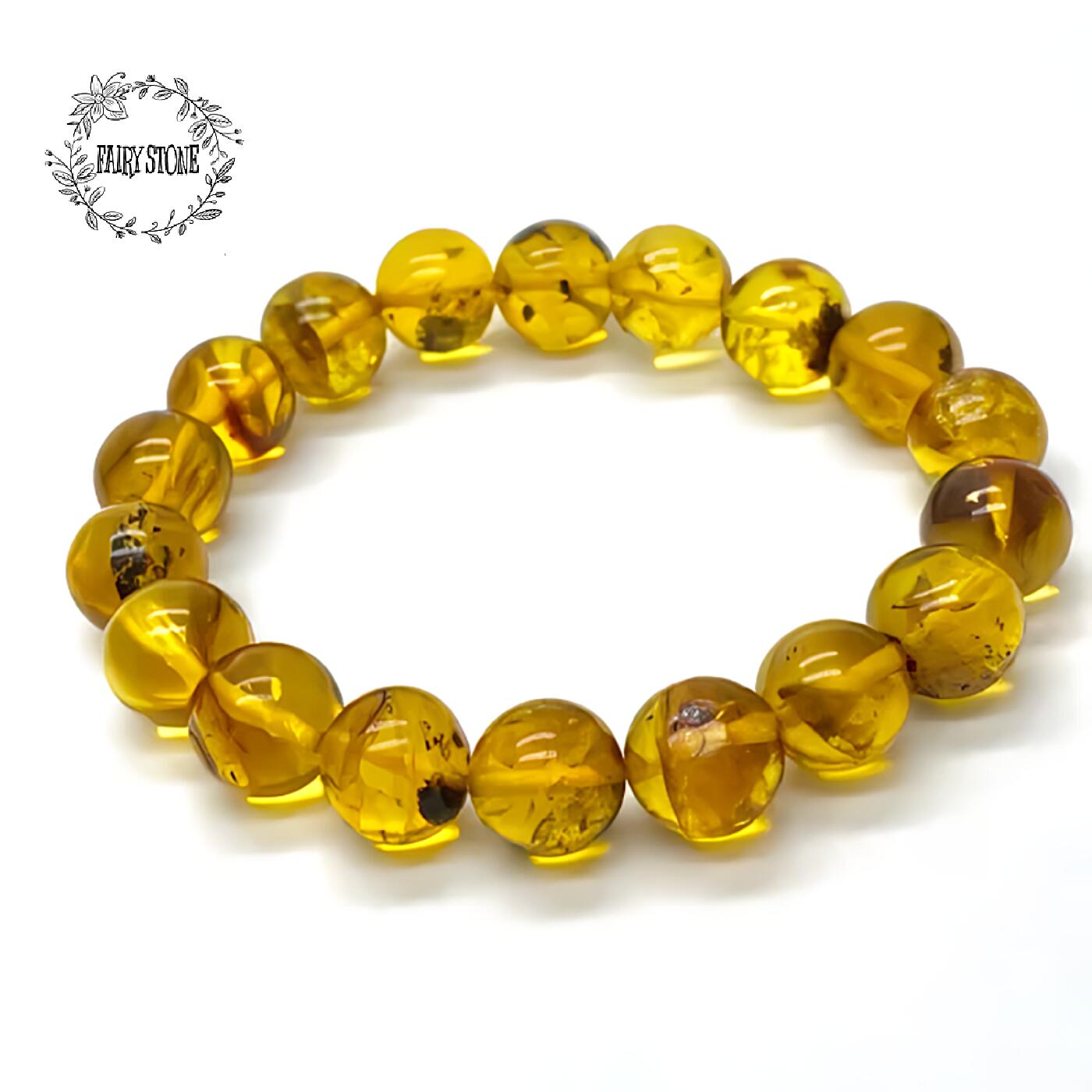 パワーストーン ブレスレット 天然石 ブルーアンバー 琥珀 11mm ドミニカ産 蛍光 アンバー アクセサリー プレゼント 女性 男性 選べる ギフト 運気 幸...