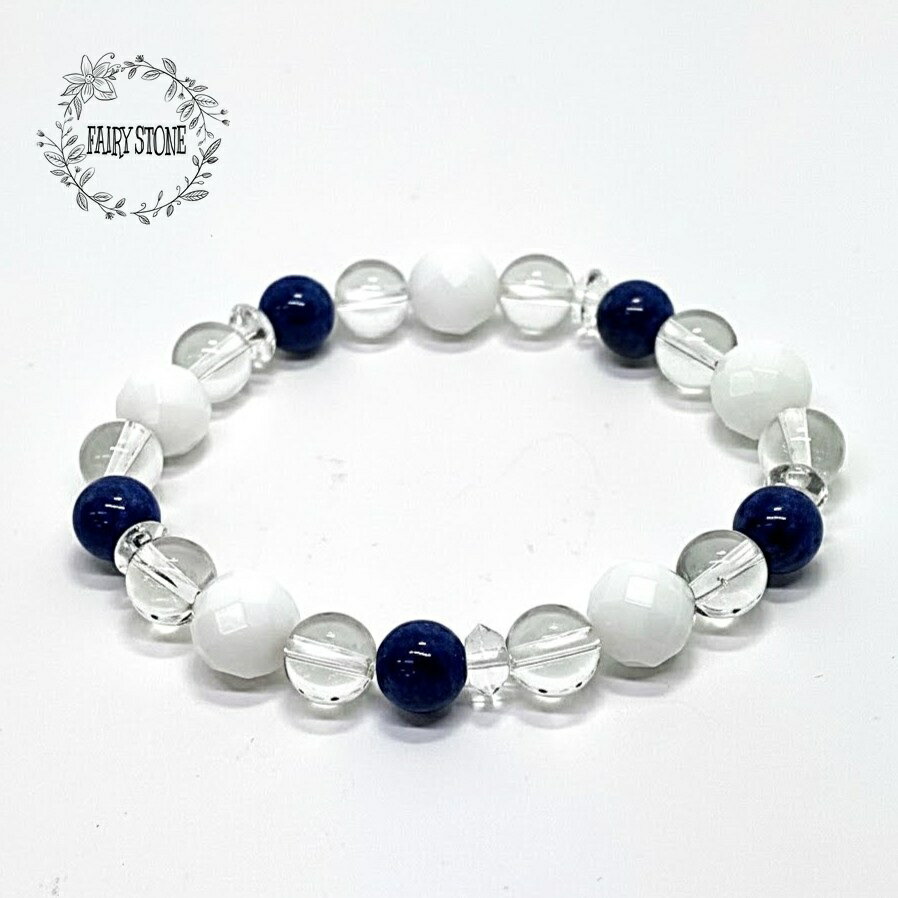 【送料込】 パワーストーン ブレスレット 天然石 ソーダライト インペリアルソーダライト ホワイトオニキス ハンドメイド アクセサリー プレゼント 女性 男性 ...