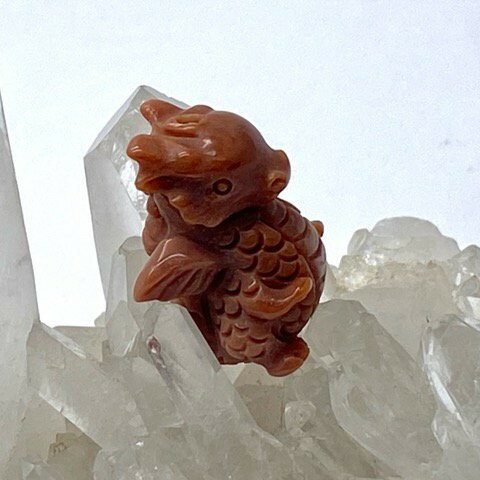 パワーストーン 天然石 ドラゴン 彫刻 アラシャンアゲート レッド 1個 1玉売り ばら売り 素材 パーツ ギフト プレゼント 男性 女性 ハンドメイド 運気 ...