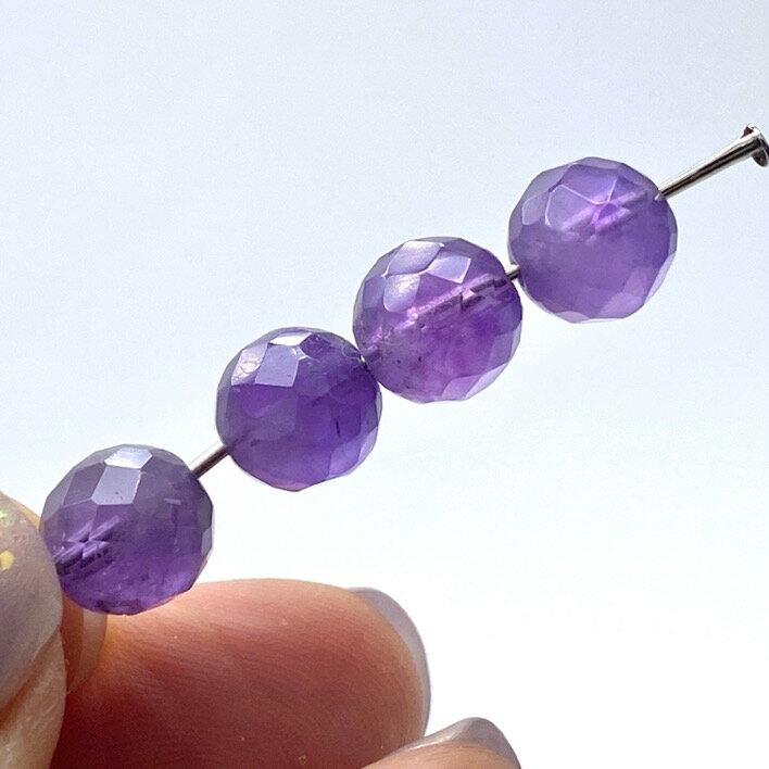 パワーストーン 天然石 アメジスト 64面カット 8mm 1個 1玉売り ばら売り 素材 パーツ ギフト プレゼント 男性 女性 ハンドメイド 運気 幸運 オリジナル メンズ レディース