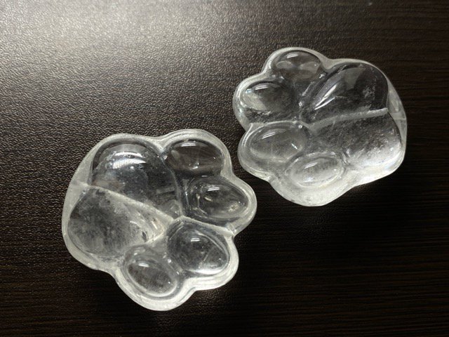 天然石 パワーストーン 肉球型 水晶 40mm 1個 ハンドメイド 素材 1玉売り ばら売り