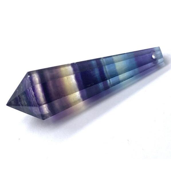 【お買い物マラソン】 パワーストーン ペンダントトップ 天然石 フローライト 八角錐 1個 ペンジュラム用 用 素材 1玉売り ばら売り 1点物 No.16320 ギフト 運気 幸運 オリジナル メンズ レディース