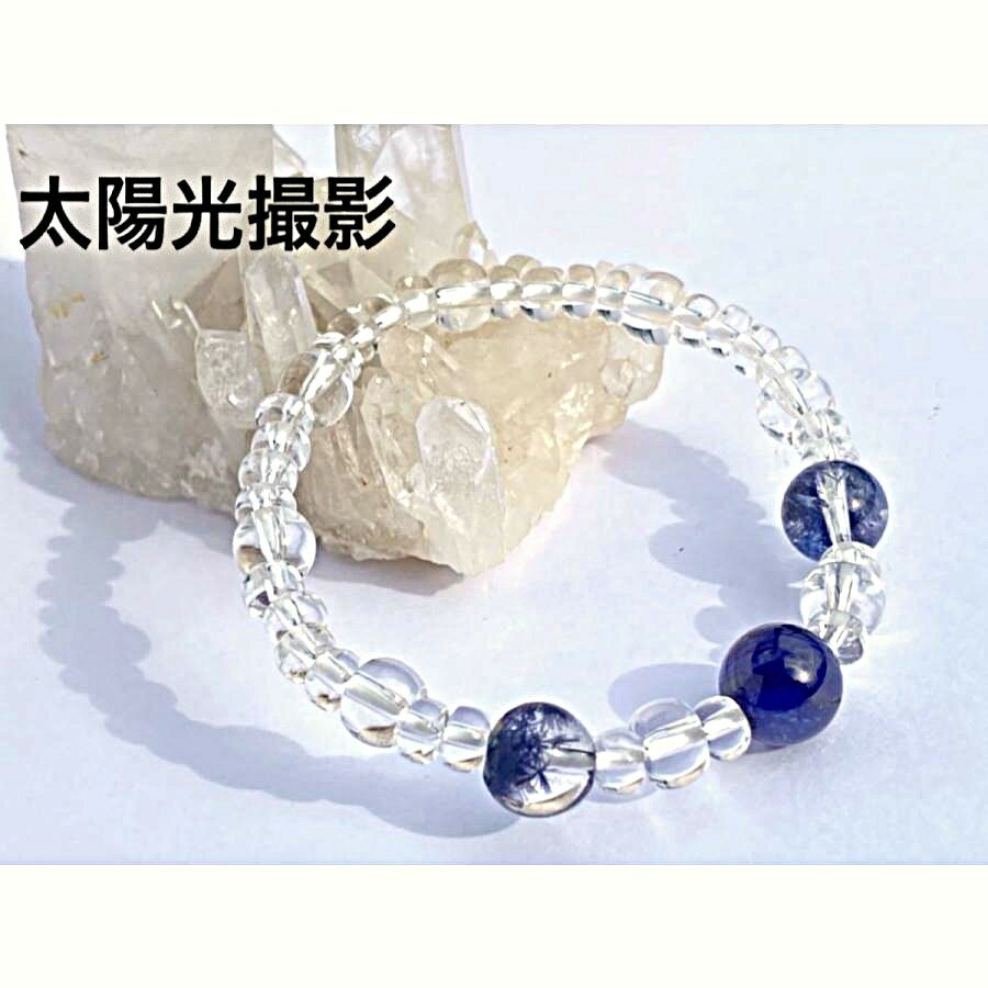 パワーストーン ブレスレット 天然石 高品質 デュモルチェライトインクォーツ サファイア ハンドメイド アクセサリー プレゼント 女性 男性 1点物 ギフト 運...