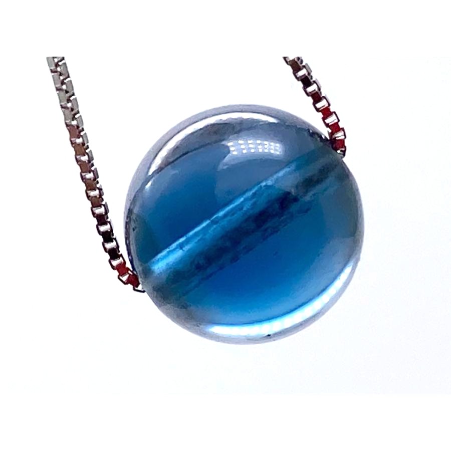 ロンドンブルートパーズ 9.5mm スライドピン ネックレス SV925 口答鑑別済 天然石 パワーストーン アクセサリー プレゼント 男性 女性 ギフト ハンドメイド