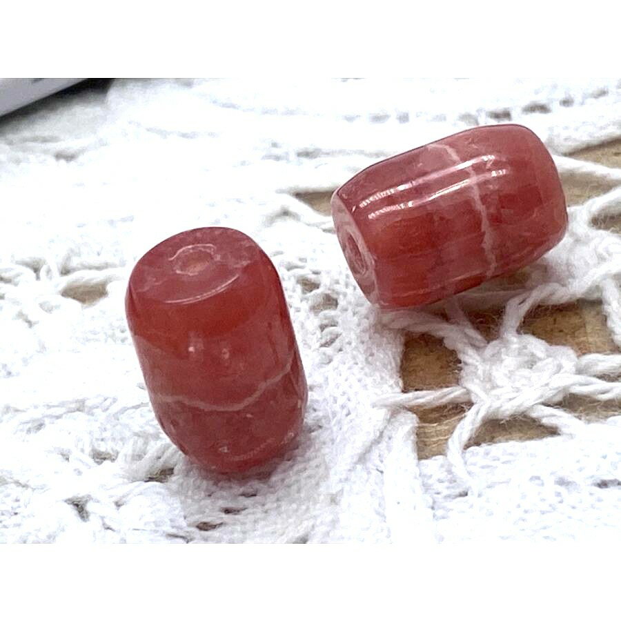 パワーストーン 天然石 インカローズ チューブ 2個セット ばら売り セット販売 1点物 No.13913 素材 パーツ ギフト プレゼント 男性 女性 ハンドメイド 運気 幸運 オリジナル メンズ レディース