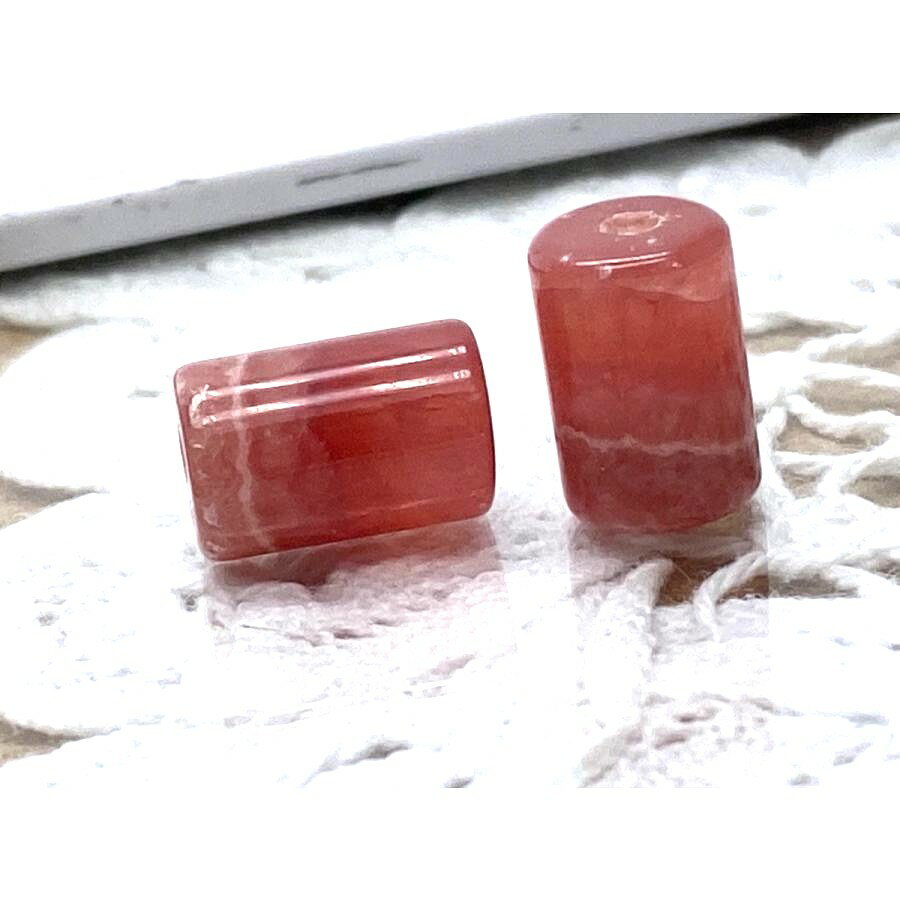 パワーストーン 天然石 インカローズ チューブ 2個セット ばら売り セット販売 1点物 No.13907 素材 パーツ ギフト プレゼント 男性 女性 ハンド...