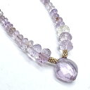 ピンクアメジスト ストロベリークォーツ ロングネックレス 天然石 パワーストーン アクセサリー プレゼント 男性 女性 ギフト ハンドメイド 1点物