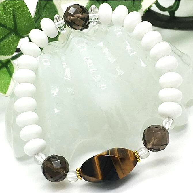 【時間限定 12%OFFクーポン】 【新規割CP】 パワーストーン ブレスレット 天然石 タイガーアイ スモーキークォーツ ホワイトオニキス ハンドメイド アクセサリー プレゼント 女性 男性 ギフト 運気 幸運 オリジナル メンズ レディース