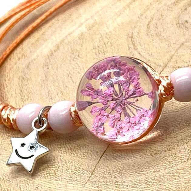 【時間限定 12%OFFクーポン】 【新規割CP】 ブレスレット お花 レジン アクセサリー プレゼント 女性 男性 ギフト メンズ レディース ピンク