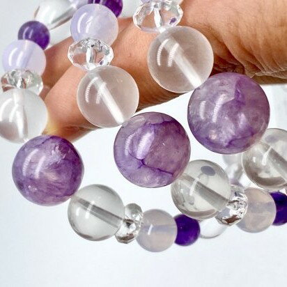 パワーストーン ブレスレット 天然石 エンジェルシリカ ミルキークォーツ スコロライト ブルーピーターサイト ハンドメイド アクセサリー プレゼント 女性 男性...