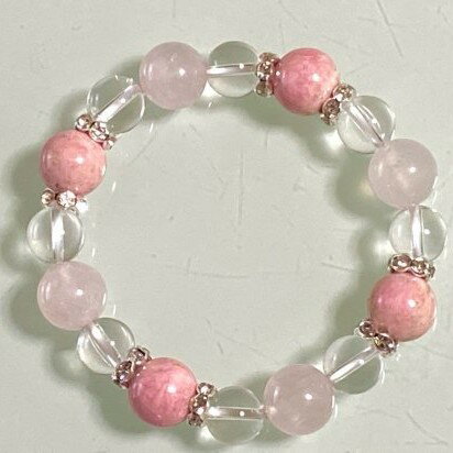 パワーストーン ブレスレット 天然石 ピンクインカローズ 12ミリ ローズクォーツ ハンドメイド アクセサリー プレゼント 女性 男性 ギフト 運気 幸運 オリ...