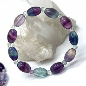 パワーストーン ブレスレット 天然石 フローライト 高品質 ライス型 No.14505 アクセサリー プレゼント 女性 男性 ギフト 運気 幸運 オリジナル メ...