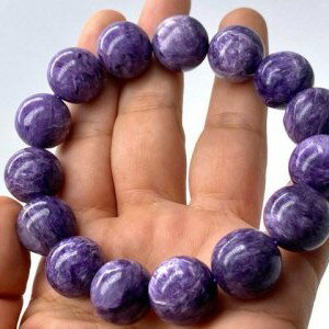 パワーストーン ブレスレット 天然石 チャロアイト 15mm 1点物 アクセサリー プレゼント 女性 男性 高品質 ギフト 運気 幸運 オリジナル メンズ レデ...