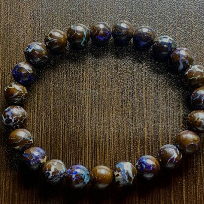 パワーストーン ブレスレット 天然石 ボルダーオパール 8mm アクセサリー プレゼント 女性 男性 高品質 1点物 ギフト 運気 幸運 オリジナル メンズ レ...