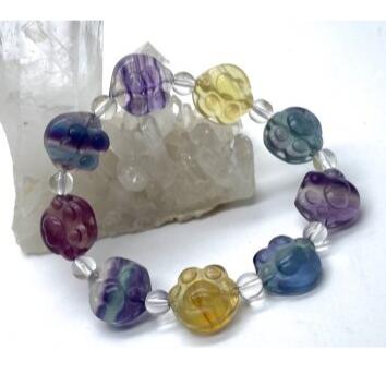 楽天FAIRY STONE パワーストーンパワーストーン ブレスレット 天然石 フローライト 肉球 ハンドメイド アクセサリー プレゼント 女性 男性 ギフト 運気 幸運 オリジナル メンズ レディース