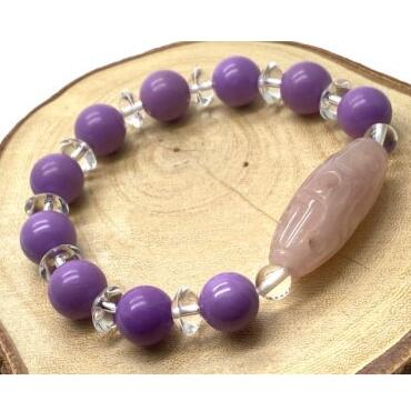 パワーストーン ブレスレット 天然石 天珠彫ローズクォーツ フォスフォシデライト 水晶 プレゼント アクセサリー 女性 男性 ハンドメイド ギフト 運気 幸運 ...