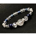 ホワイトファントム水晶 タンザナイト ムーンストーン ブレスレット ハンドメイド アクセサリー プレゼント 女性 男性 天然石 パワーストーン
