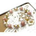 天然石 パワーストーン ピンクオパール パール 桜シェルチャーム付き ブレスレット ハンドメイド アクセサリー プレゼント 女性 男性