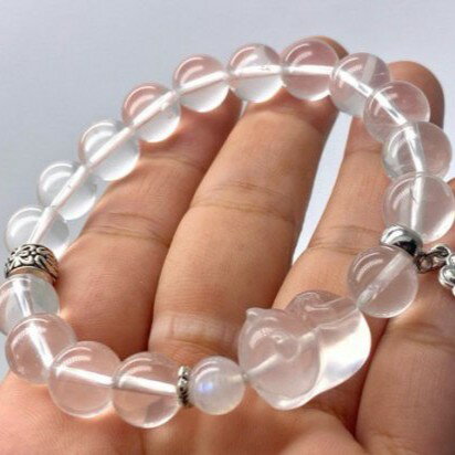 楽天FAIRY STONE パワーストーンパワーストーン ブレスレット 天然石 ごめん寝 猫 ミルキークォーツ ムーンストーン 肉球チャーム付き ハンドメイド アクセサリー プレゼント 女性 ギフト 運気 幸運 オリジナル メンズ レディース