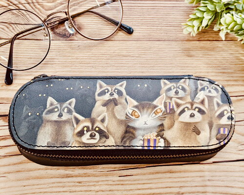 [在庫限り] わちふぃーるど アートめがねケース アライグマ [日本製]