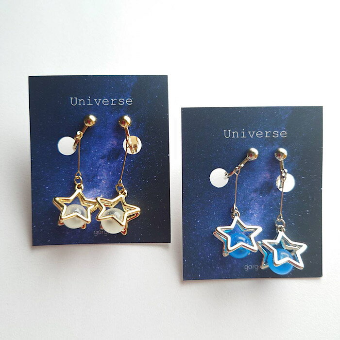gargle (ガーグル) サンドスター（シルバー／ゴールド）イヤリング【宇宙シリーズ】【ポイント変率対象外】(4)