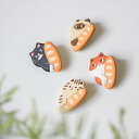 MARTTA フランスパンからひょこりネコちゃん ブローチ (クロ/トラ/ハチワレ/シャム)