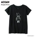 People Tree Moomin オーガニックコットンスリットTシャツ スナフキン ブラック M／L 